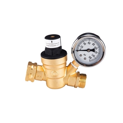 Adjusting RV Water Pressure Regulator with Gauge
