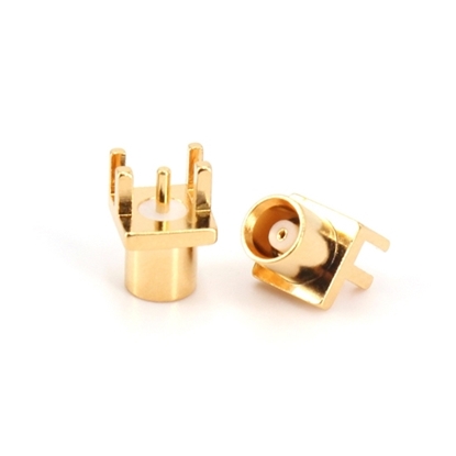 MCX Female RF Coaxial Connector, PCB Edge Mount